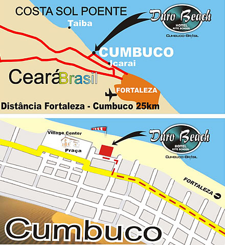Mapa de localiza&ccedil;&atilde;o do Hotel Duro Beach em Cumbuco