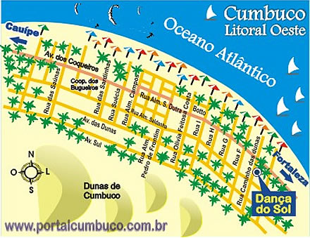 Localização do Hotel Pousada Praia Danca do Sol em Cumbuco