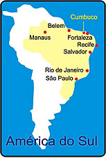 South America Map - Cumbuco location