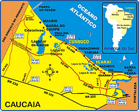 Mapa de como chegar em Cumbuco